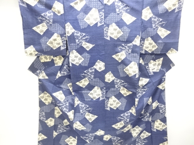 JAPANESE KIMONO / TSUMUGI / UNUSED / WOVEN FLOWER